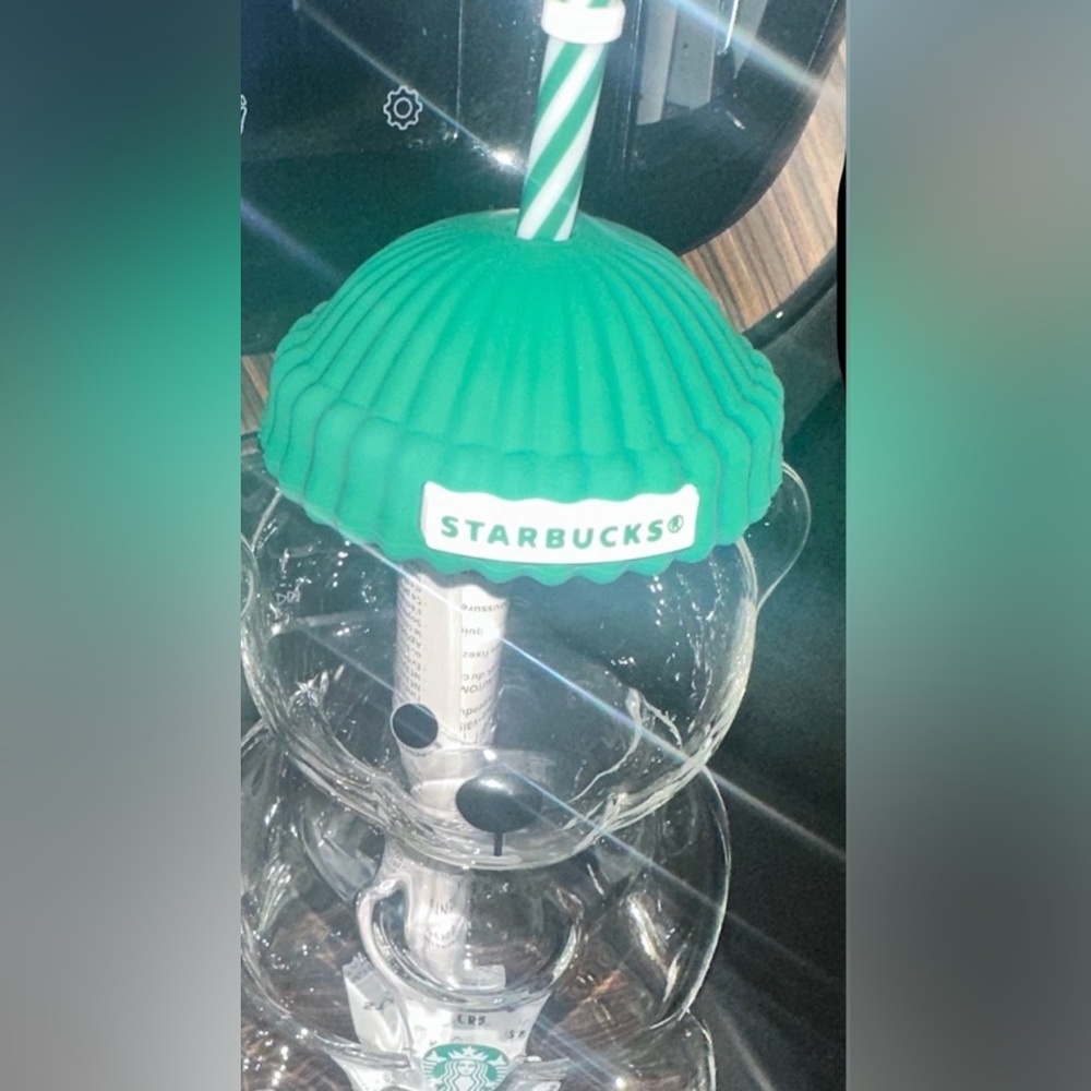Starbucks Green Bear Party Cup with Straw